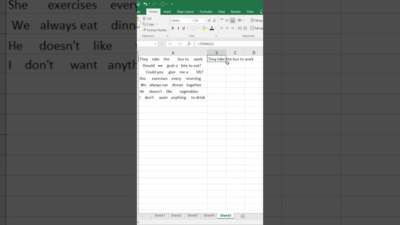 TRIM function से extra spaces को हटाए II #exceledhub #exceltutorialinhindi #exceltipsandtricks