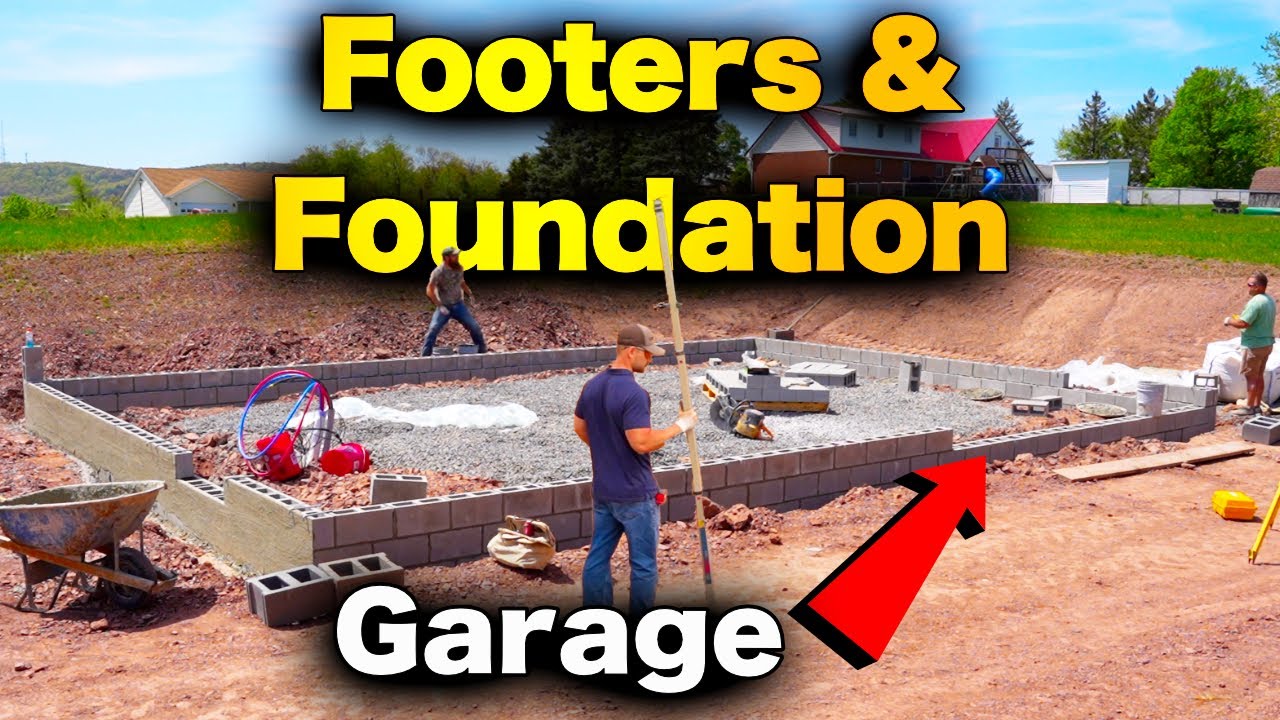 How To Build A Garage Pour Footers And Foundation YouTube