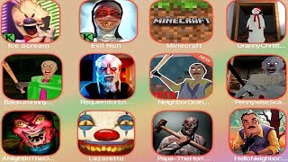 Ice Scream,Evil Nun,Minecraft,Baldi,Erich Sann,Neighbor Granny,Evil Spongbob,Papa,Granny Christmas screenshot 4