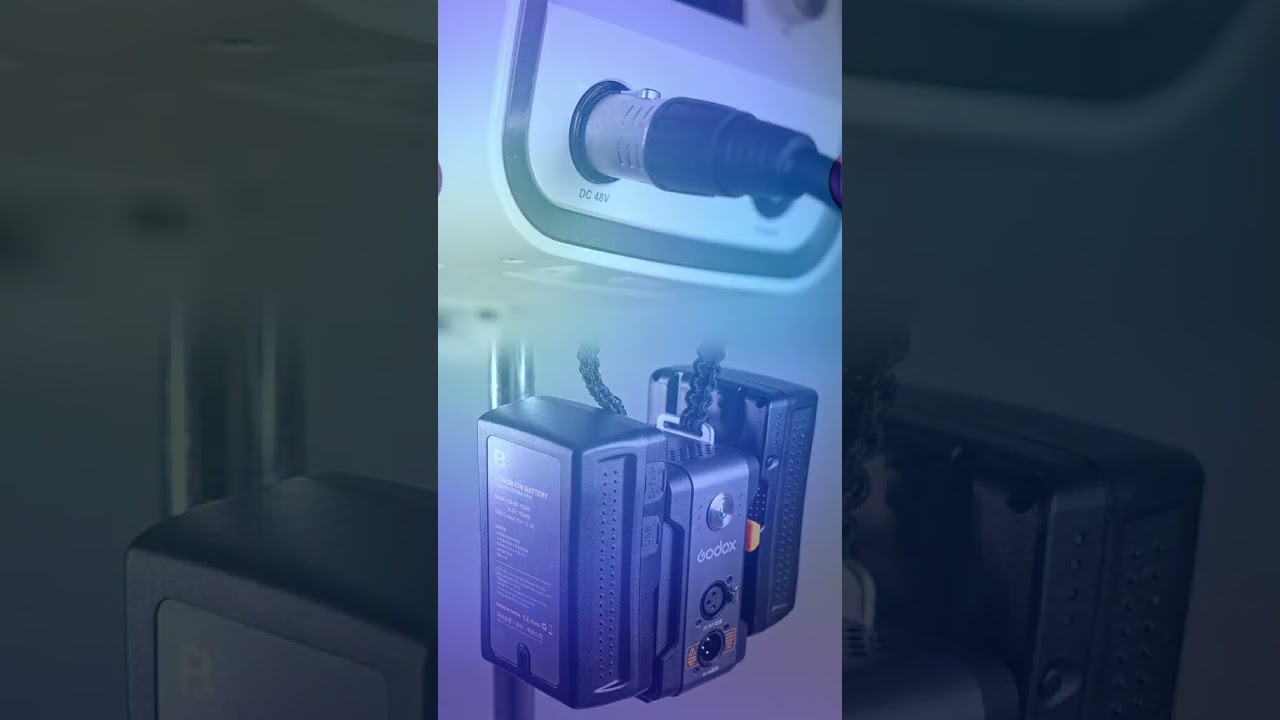 Powered by AC on the left and dual V-mount battery on the right!!  