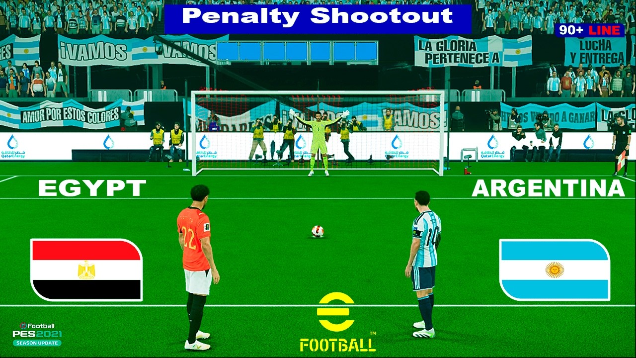 eFootball 2021 ARGENTINA vs EGYPT. Video Game Simulation - Penalty Shootout.