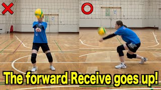 Practice learning how to receive the ball in front!【volleyball】