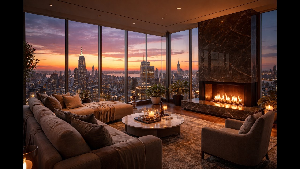 New York Penthouse at Sunset | Manhattan Skyline & Luxury