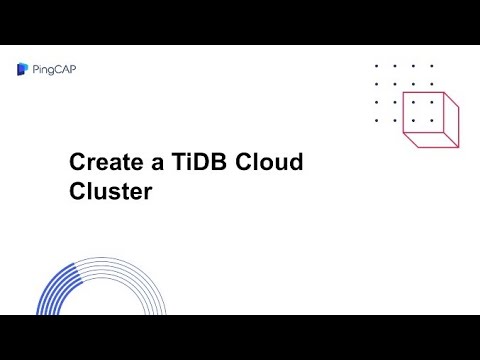 TiDB Cloud -Create a TiDB Cloud Cluster - YouTube
