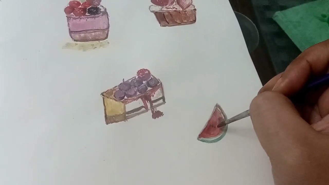 Food painting tutorial / food painting step by step 🖌️🥯
