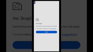 Google Chrome - Per Aw Snap ! Likha Aata Hai To Kaise Theek Karen 📲 #chrometip #smartphone #chrome