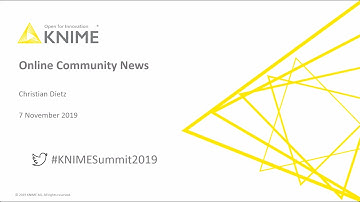 Online Community News - KNIME Fall Summit 2019