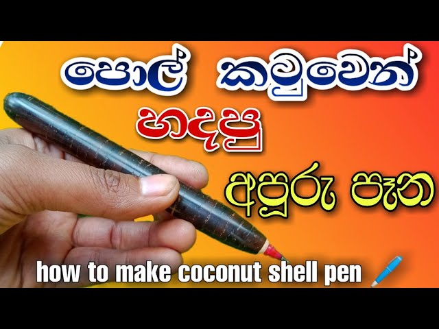 පොල්කටු වලින් පෑනක් හදපු හැටි 😮😍How to make a pen out of coconut shells #coconutshellpen@sltrbro