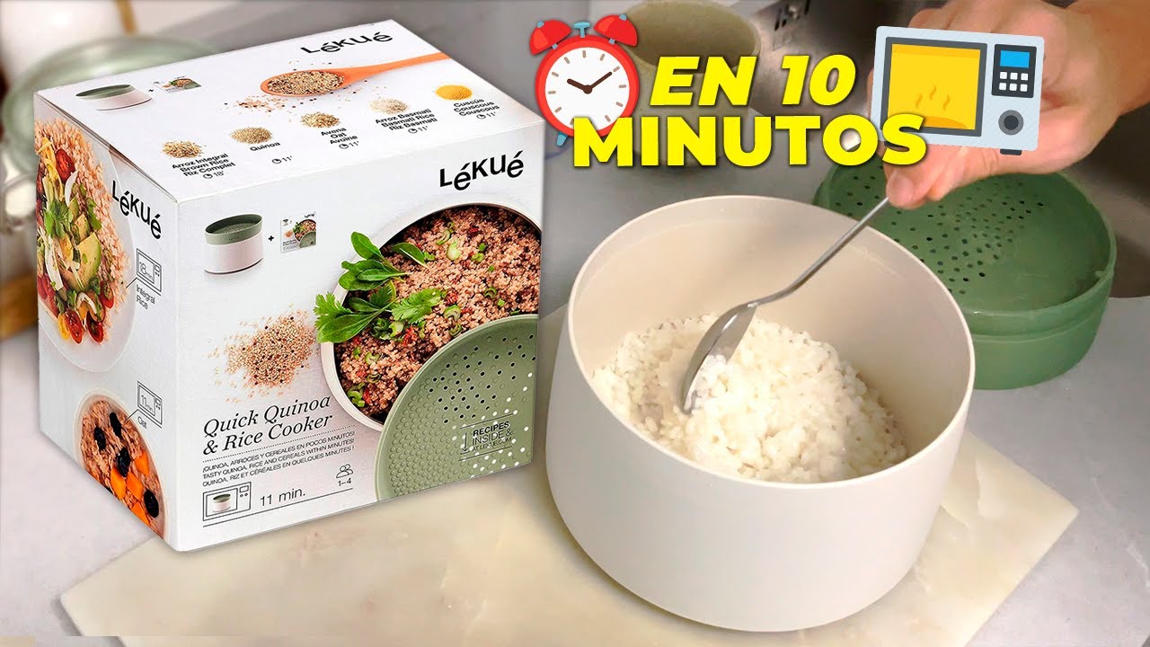 Lekue Microondas de arroz, grano y cocina de quinua, tamaño único, 1 litro,  verde