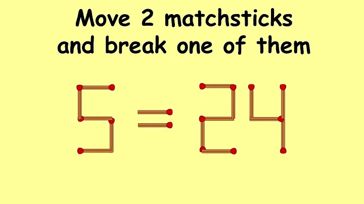 very hardest puzzle 5=24 can you fix the equation | MatchStick Puzzle #108 |