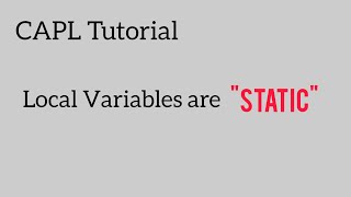 02 Initialization & Local Variables are Static | CAPL Programming