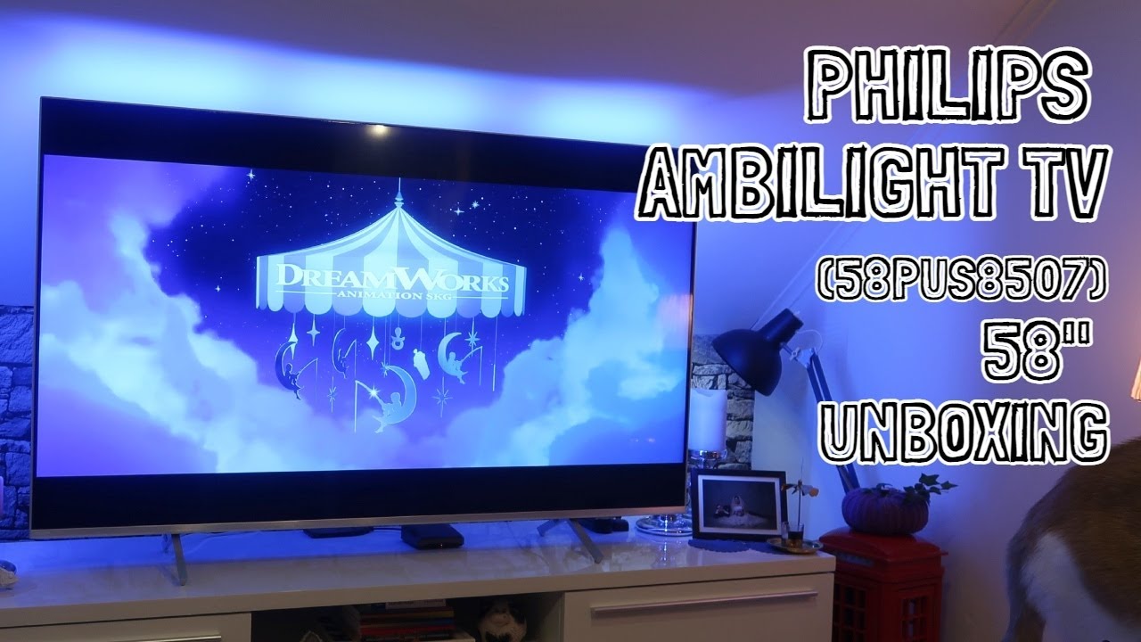 PHILIPS THE ONE - 58PUS8507, PHILIPS SVERIGE, AMBILIGHT 4K UHD-LED  UNBOXING