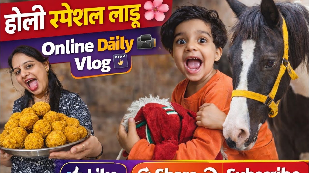 होळी स्पेशल लाडू 😍Daily Vlog | Durva chi Horse sobat Masti 🐴 healthy Breakfast #trending #viralvideo