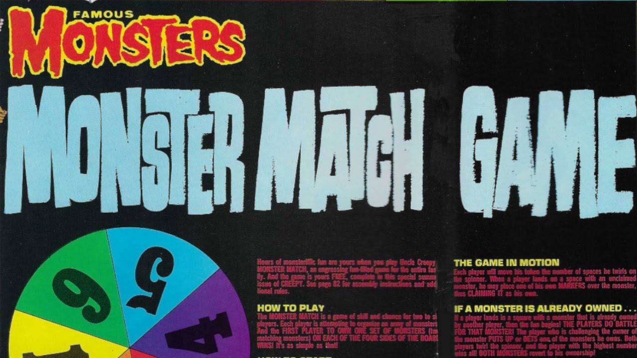 Board Game Archaeology #60 Monster Match Game by Famous Monsters of Filmland (1982)