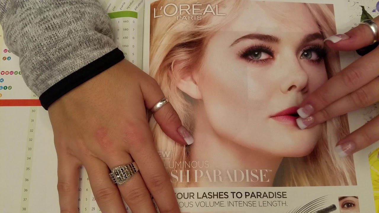 ASMR ~NO TALKING ~ Magazine scratching, Tracing with long nails and pointer, page turning PART 2