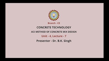 | AKTU Digital Education | Concrete Technology | ACI Method of Concrete Mix Design