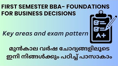 FYUGP BBA calicut university foundation for business decision important exam oriented video. 
