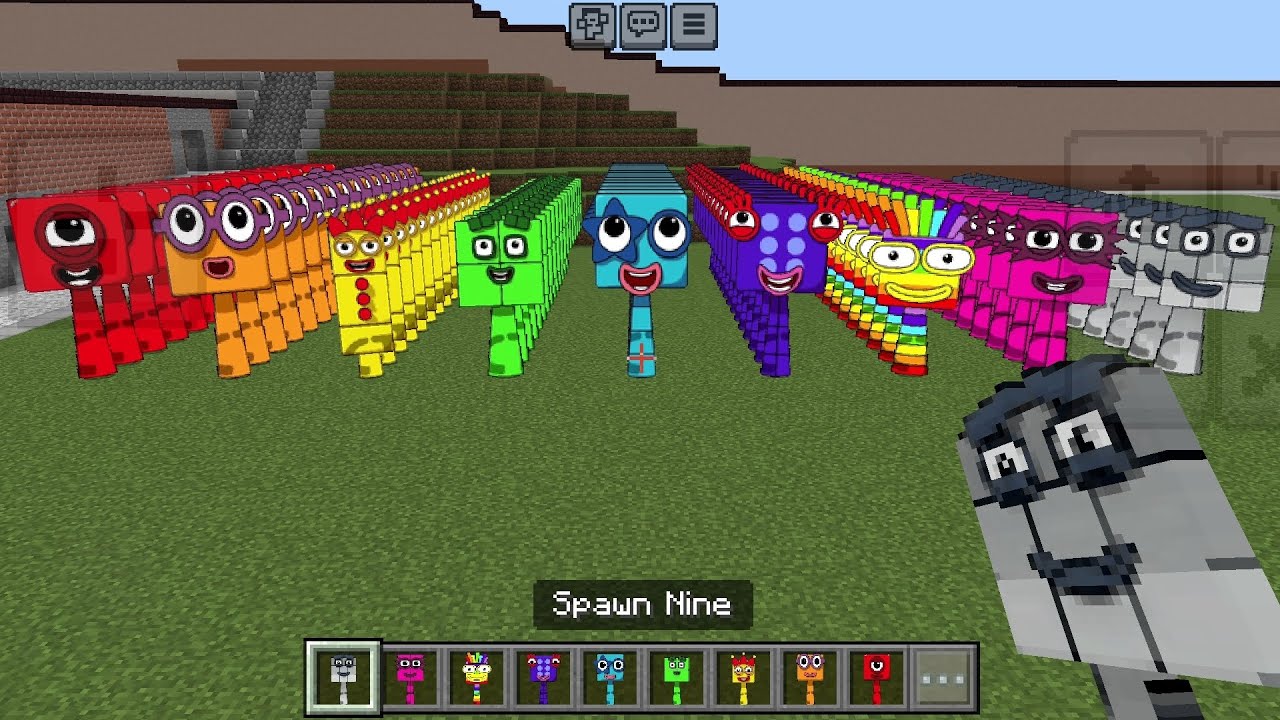 Sprunki OC Nine from Numberblocks added in Minecraft PE