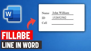 How To Make Fillable Lines In Microsoft Word | Fillabel Box in Word