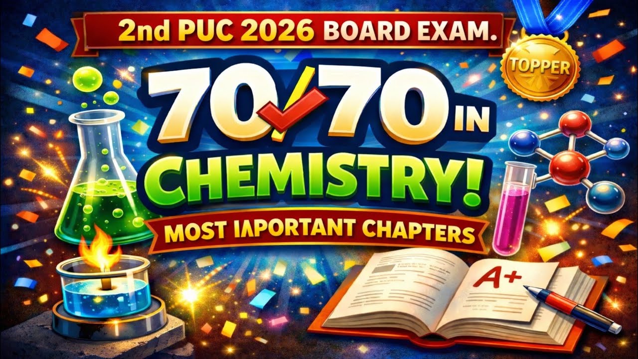 Second puc chemistry board exam 70/70 strategy|most important chapters