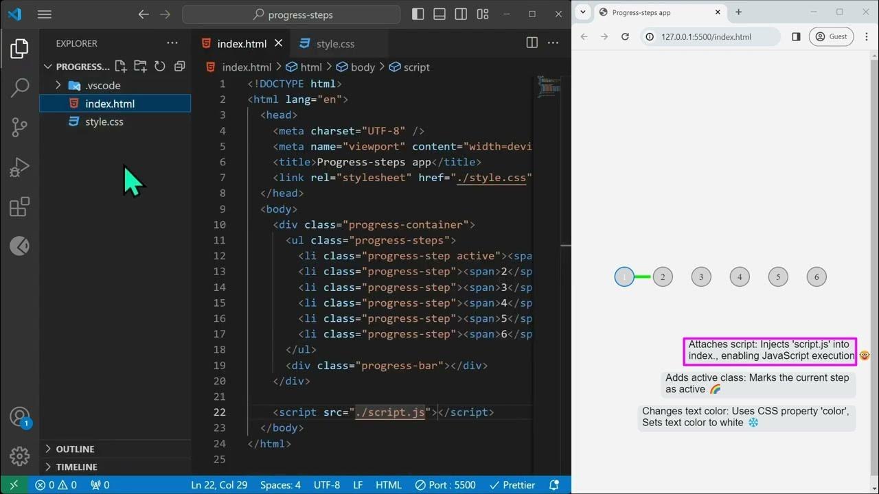 Build a Progress Steps Web App (HTML, CSS & JS) - Code Along! - YouTube