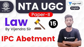 NTA UGC NET 2020 (Paper-2) | Law by Vijendra Sir | IPC Abetment