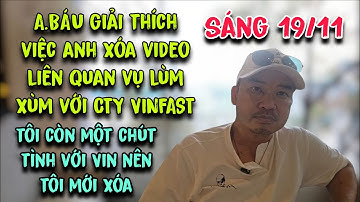 Sáng 19/11 A.BÁU giải thích việc anh xóa video liên quan vụ lùm xùm với CTY VINFAST