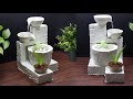 Wonderful Easy Homemade Indoor Tabletop Water Fountain | White Cement Using Desktop Water Fountain