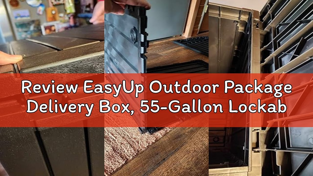 Review EasyUp Outdoor Package Delivery Box, 55-Gallon Lockable Parcel Drop Box, Large Double-Walled