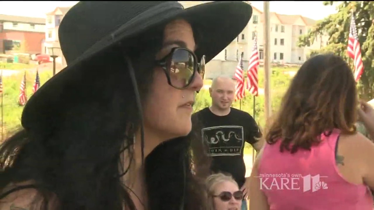 Protesters gather at site of proposed Satanic monument