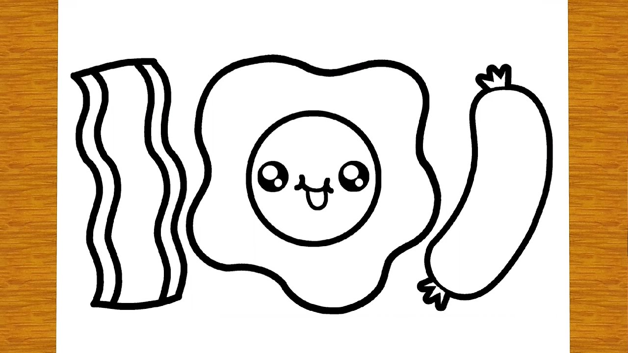 HOE TE TEKENEN EEN ONTBIJT KAWAII | Gemakkelijke tekeningen, image size:1280x720