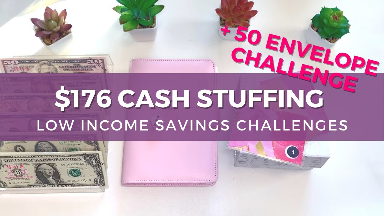 $176 SAVINGS CHALLENGE CASH STUFFING | HOW TO SAVE MONEY ON A LOW ...