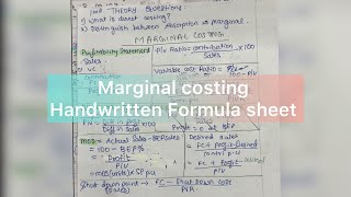 Marginal Costing Formulas in Just 2mins!!! | CMA Inter | #easystudy #revision #cmainter