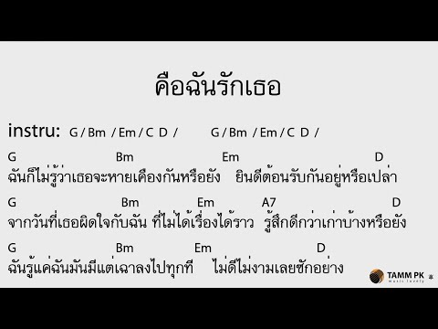 คือฉันรักเธอ - แมว จิรศักดิ์  [Cover Backing Track:ไว้ซ้อมกีต้าร์]