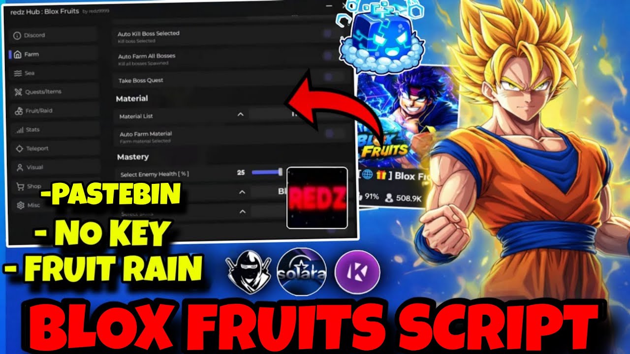 UPDATE Script Blox Fruit No Key 2026 Redz Hub AUTO FARM 🔴 AUTO DUNGEON, AUTO PVP, SEA EVENTS - DELTA
