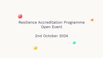 Resilience Accreditation Programme - Open Event 2024