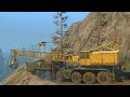 Spintires Mudrunner - Maz 7310m Heavy Crane - Driving Dangerous Mountain Offroad