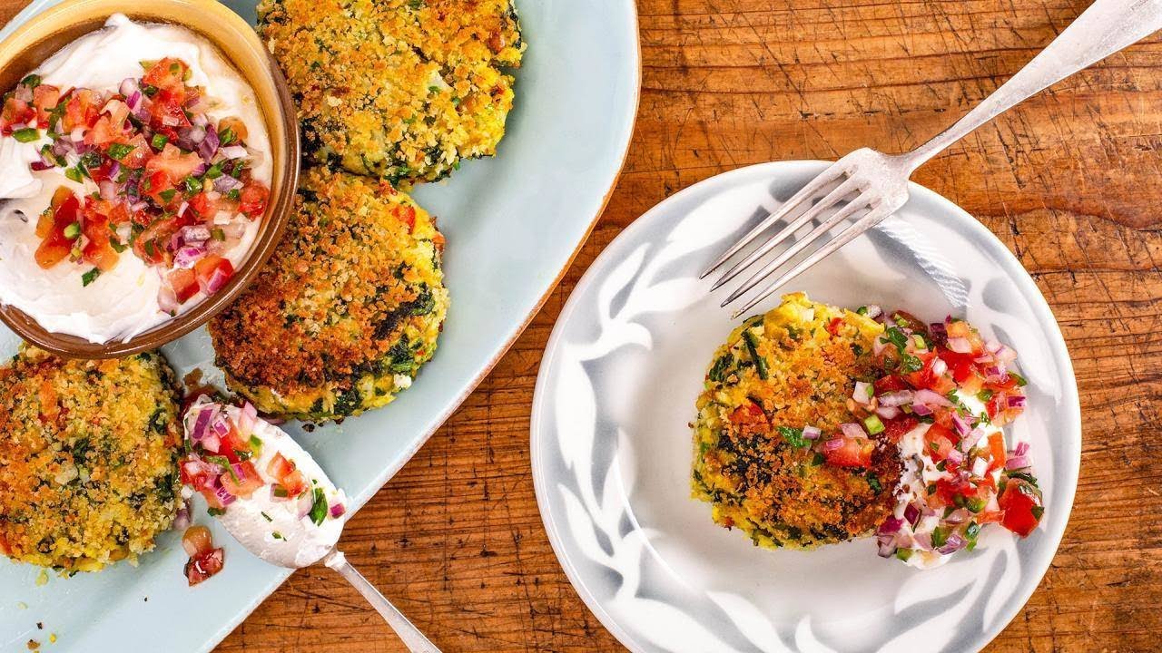 How To Make Cauliflower Spinach Chickpea Patties Youtube