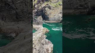 The clear blue waters of Bossiney Cove, Tintagel #cornwall #travel #drone The clear blue waters of Bossiney Cove, Tintagel #cornwall #travel #drone