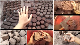 Aj to maza agya😍 Yummy crumbling of different textures 😄 black concrete+Red dirt+mud+dirt/Vlog