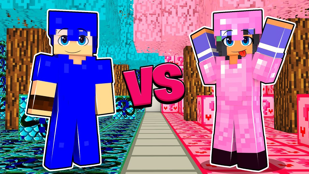 DESAFIO MUNDO DA NICAZINHA VS MUNDO DO FEROZINHO NO MINECRAFT