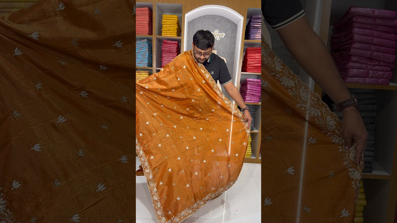 Luxury Lotus Handwork Pure Zari Tissue Saree (Stiched Blouse)