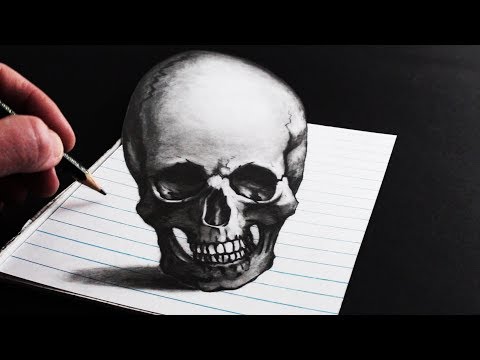 Paano Gumuhit ng isang Skull 3D Optical Illusion