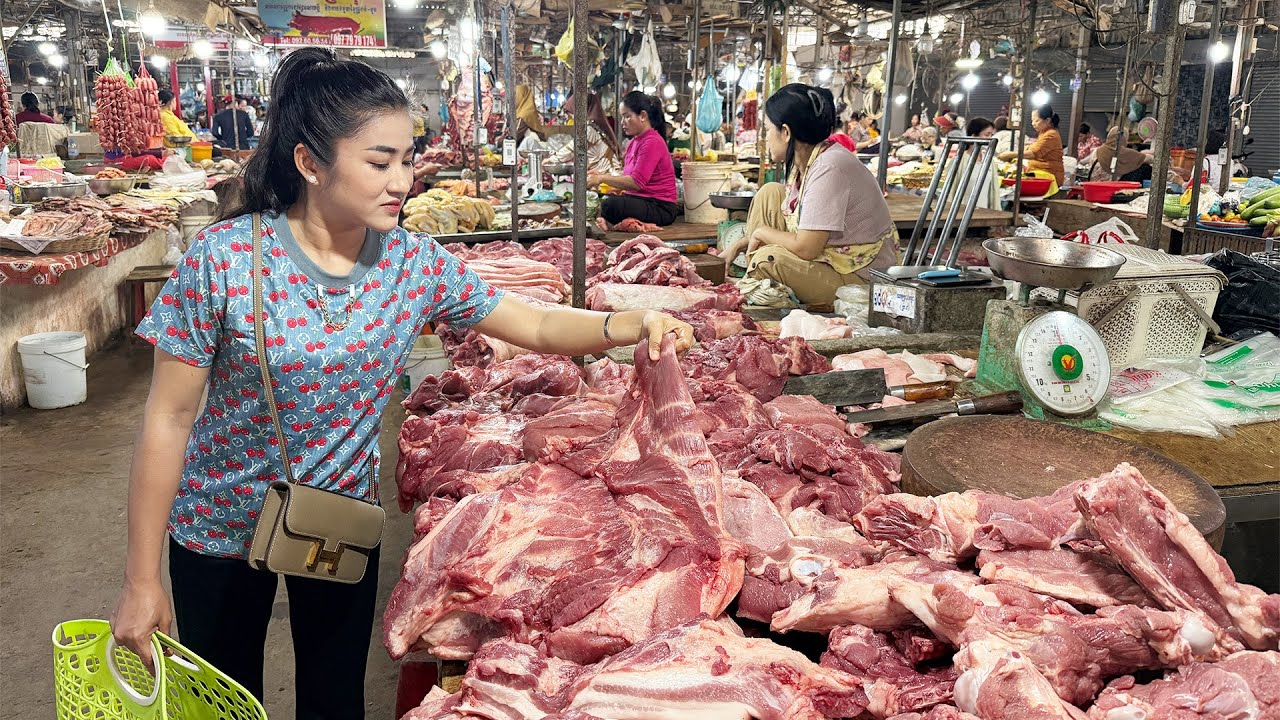 Market show: Have you ever prepare Banh hoi for table | Buy pork and cooking
