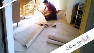 Kitchen Renovation 13 0 Laying Vinyl Flooring And Larder Units You Laying Vinyl Flooring, How To Lay Vinyl Flooring Under Kitchen Units