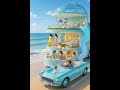 Ocean Dream Mansion Bus with Neon Slide 🌊💙🚐 #shorts #aivideo #rv #bus #luxurybus #ai #aianimation