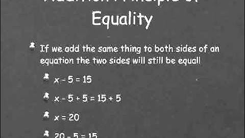 Unit 38- The Addition Principle of Equality