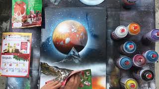 spray paint art VENUS of EARTH ECLIPSE from MARS/asmr