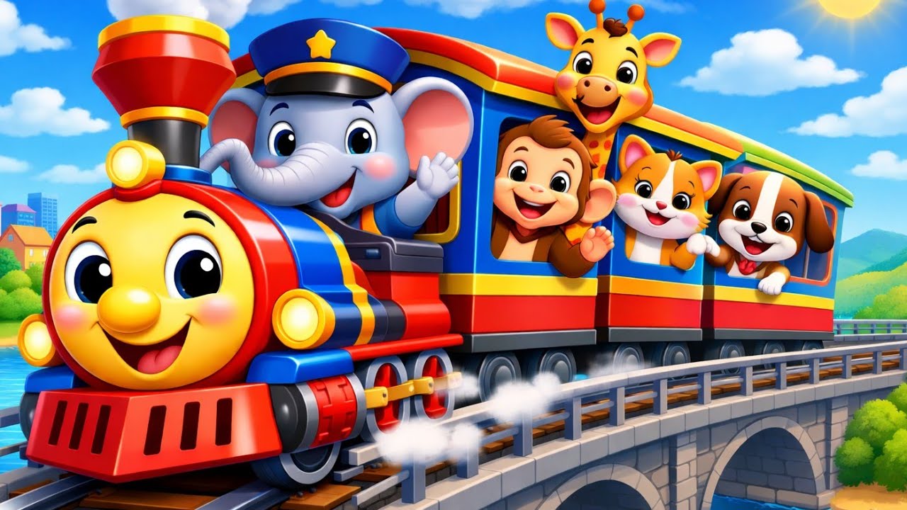 🚂Chhuk Chhuk Rail Gaadi– छुक छुक रेलगाड़ी | Animal Friends Train Ride | Hindi Nursery Rhyme for Kids