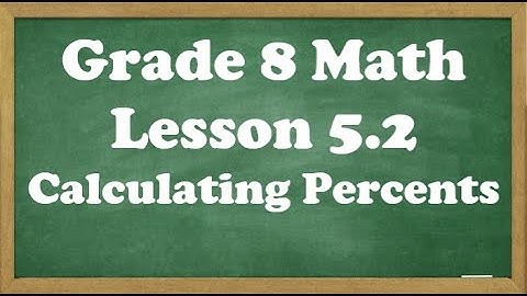 Grade 8 Math Lesson 5.2 Calculating Percent